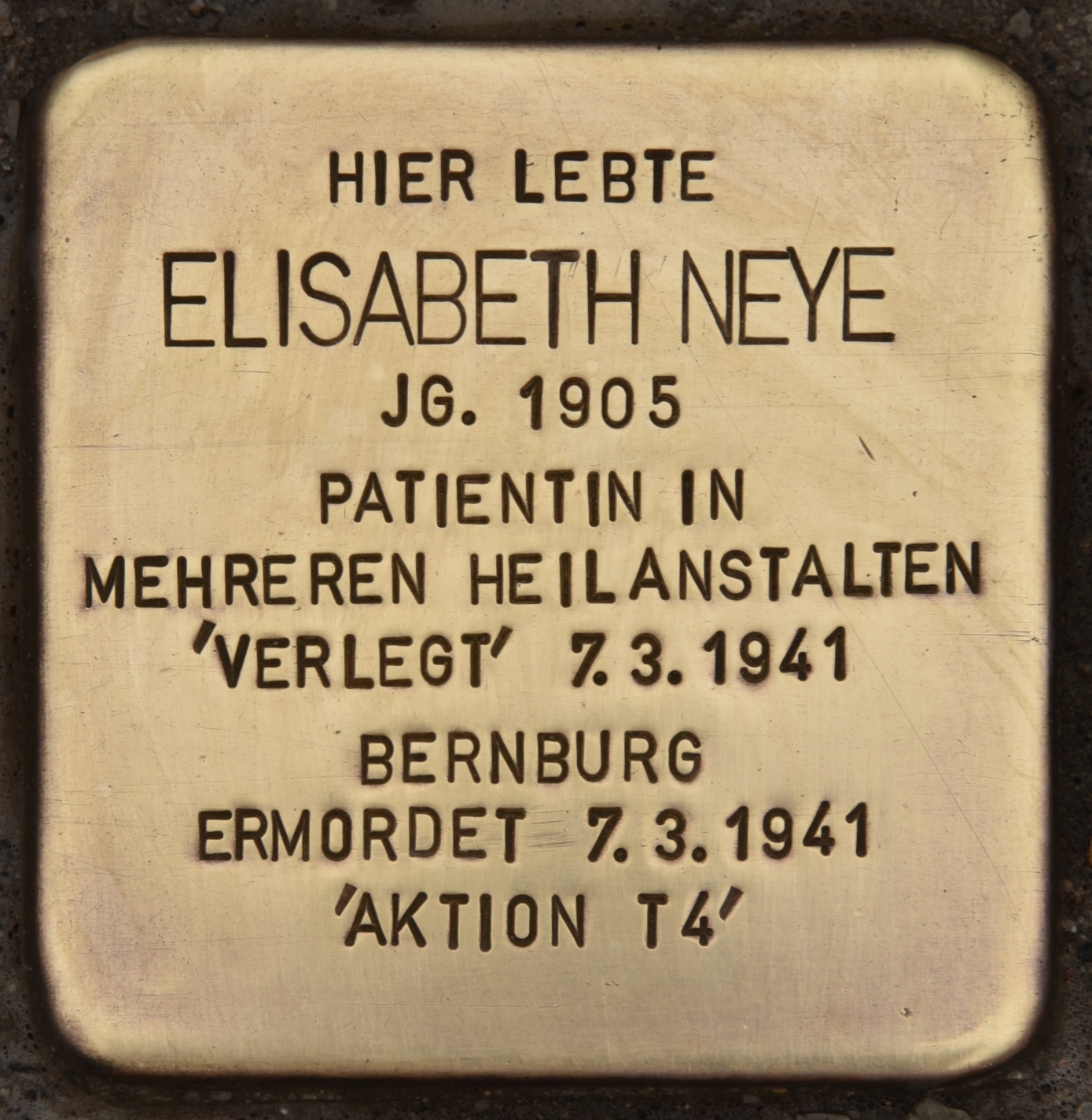 File:Stolperstein für Elisabeth Neye (Fürstenwalde).jpg Wikimedia