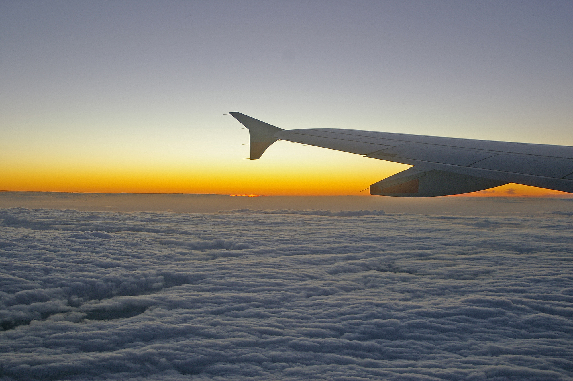 sunset above clouds