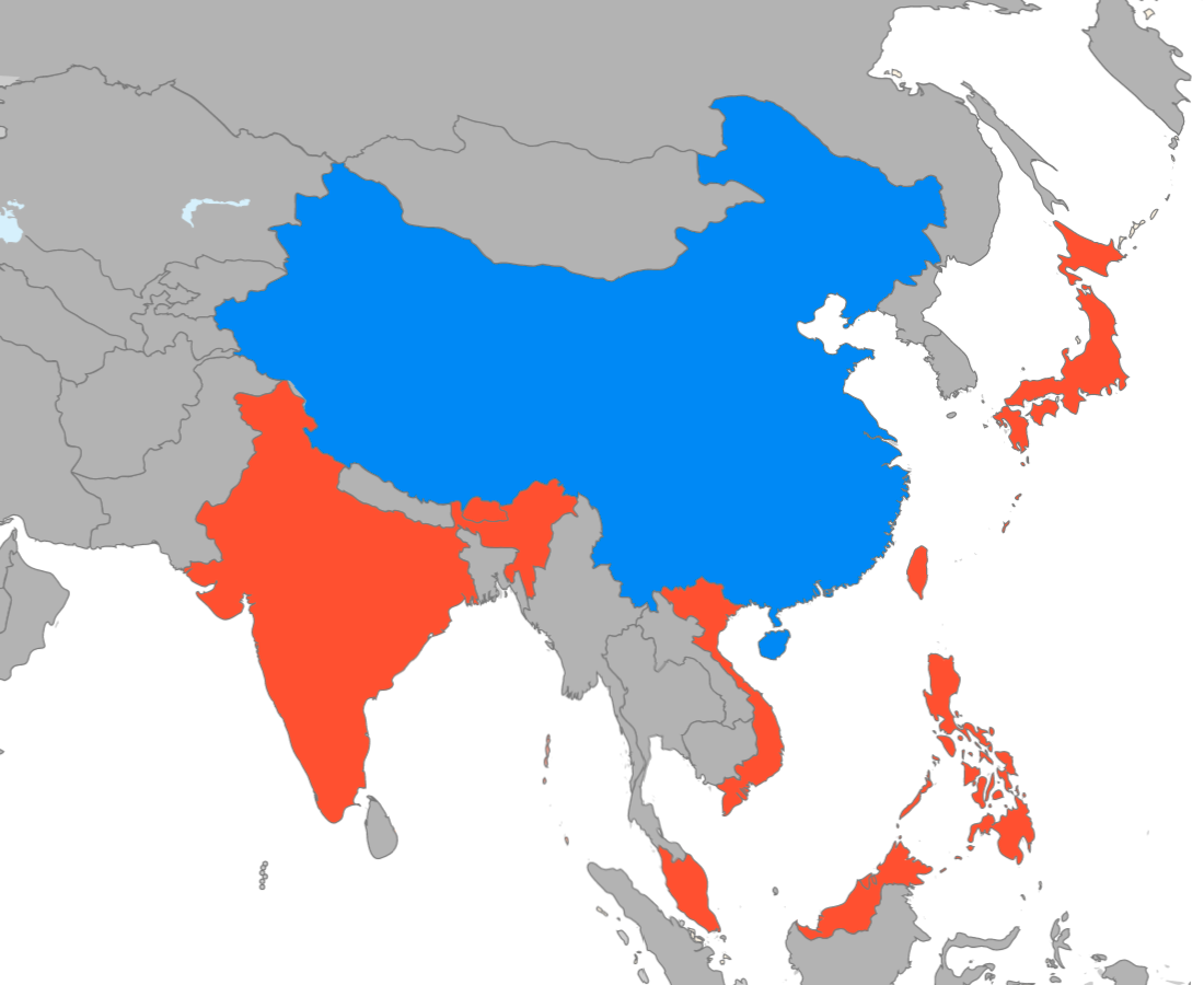 Territorial disputes of the People s Republic of China Wikipedia