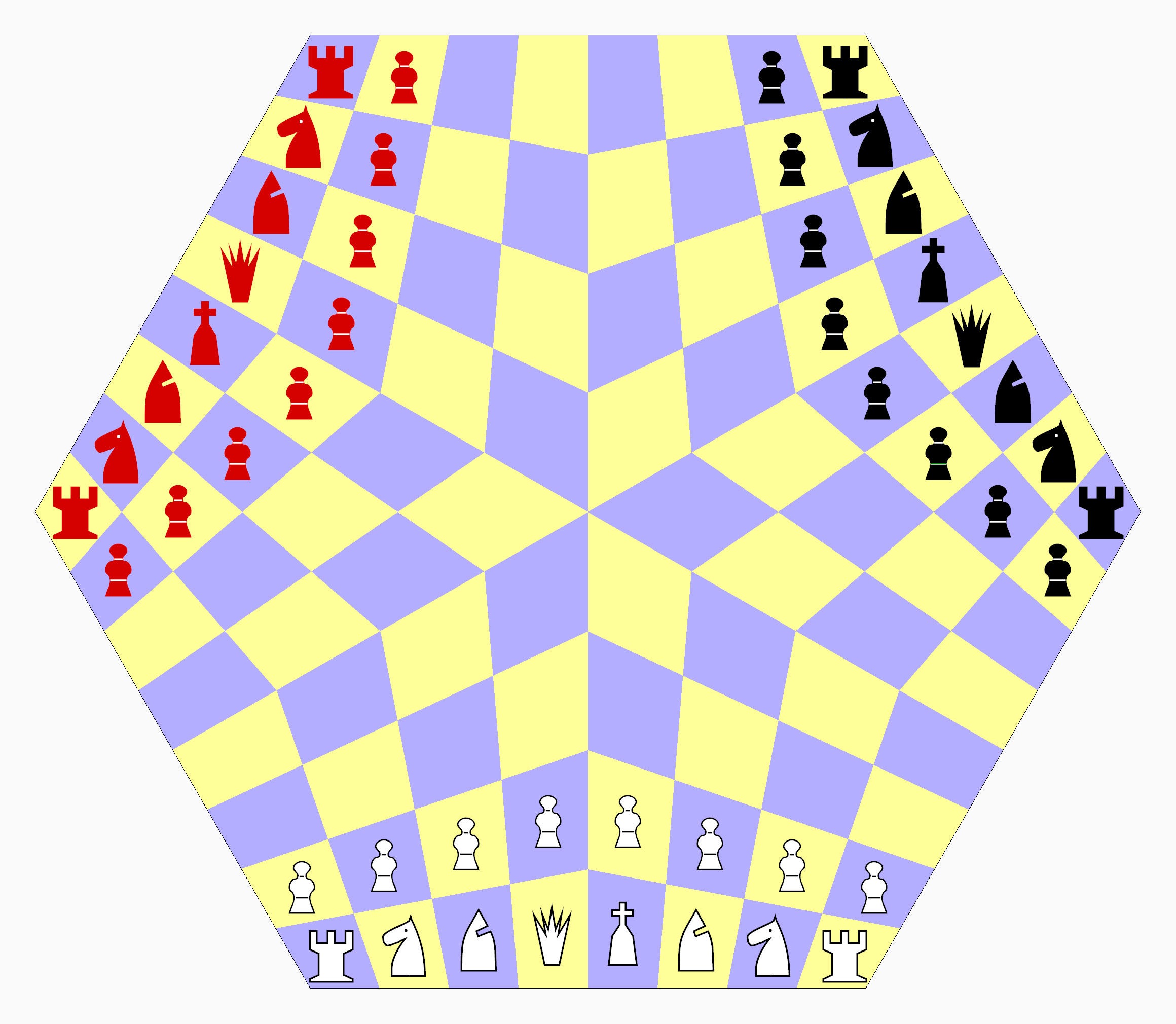 Three Man Chess: A 3-person chess board