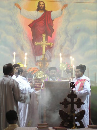 Liturgy during the Feast of the Ascension in a Mumbai Syrian Orthodox Church