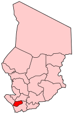 Kart over Logone Occidental
