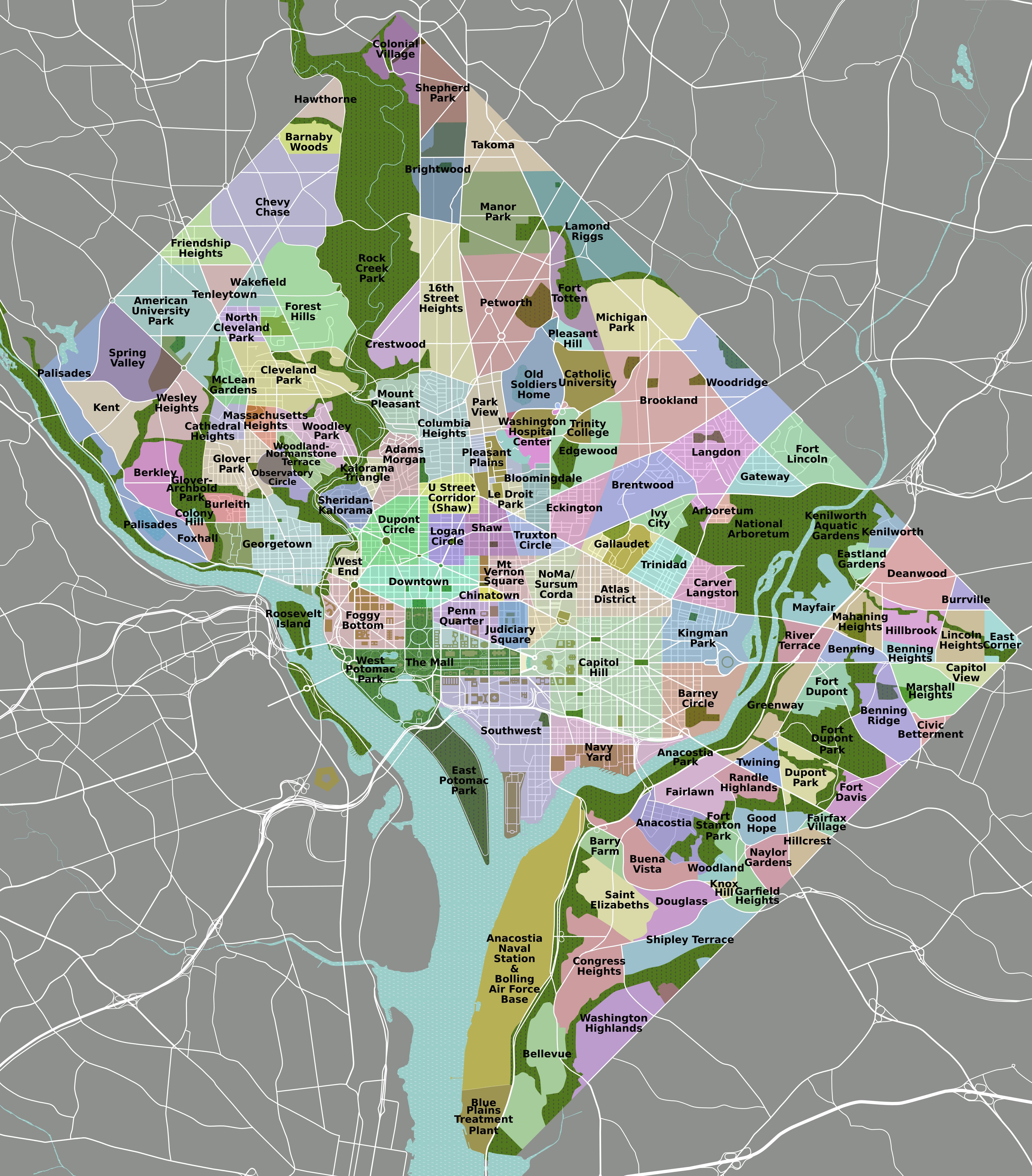 DC neighborhoods map
