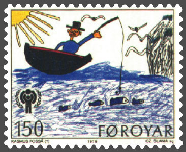 File:Faroe stamp 040 childrens year (man in boat).jpg