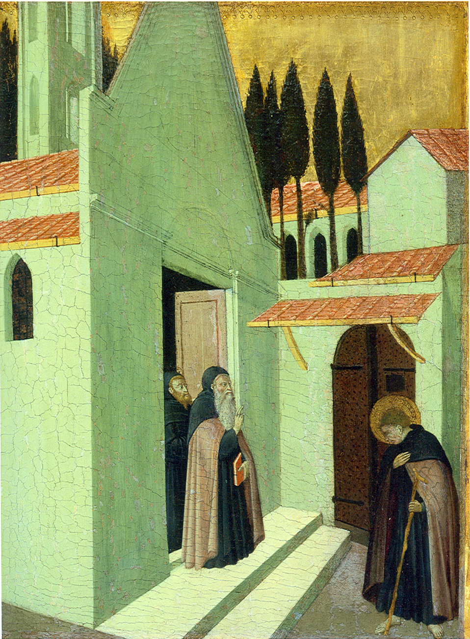 Master of Osservanza, Saint Anthony Leaving His Monastery, about 1430-1435
