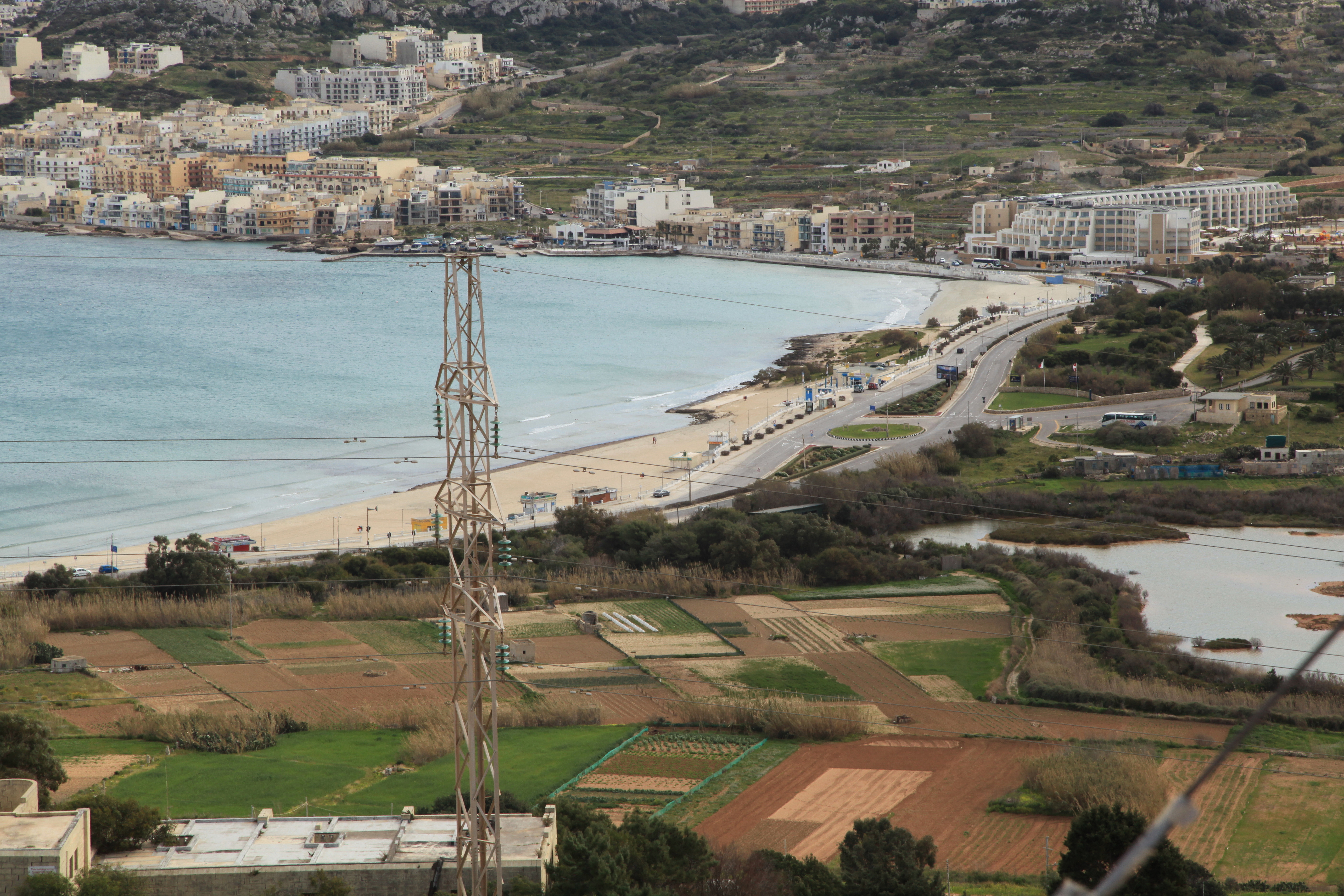 File:Malta - Mellieha - Triq il-Marfa - Mellieha Bay + Ghadira Nature (St. Agatha's Tower) 01 ies.jpg -