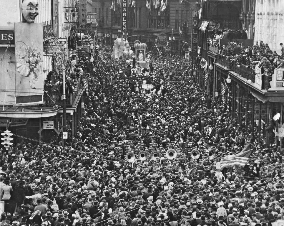 mardi gras parade black and white