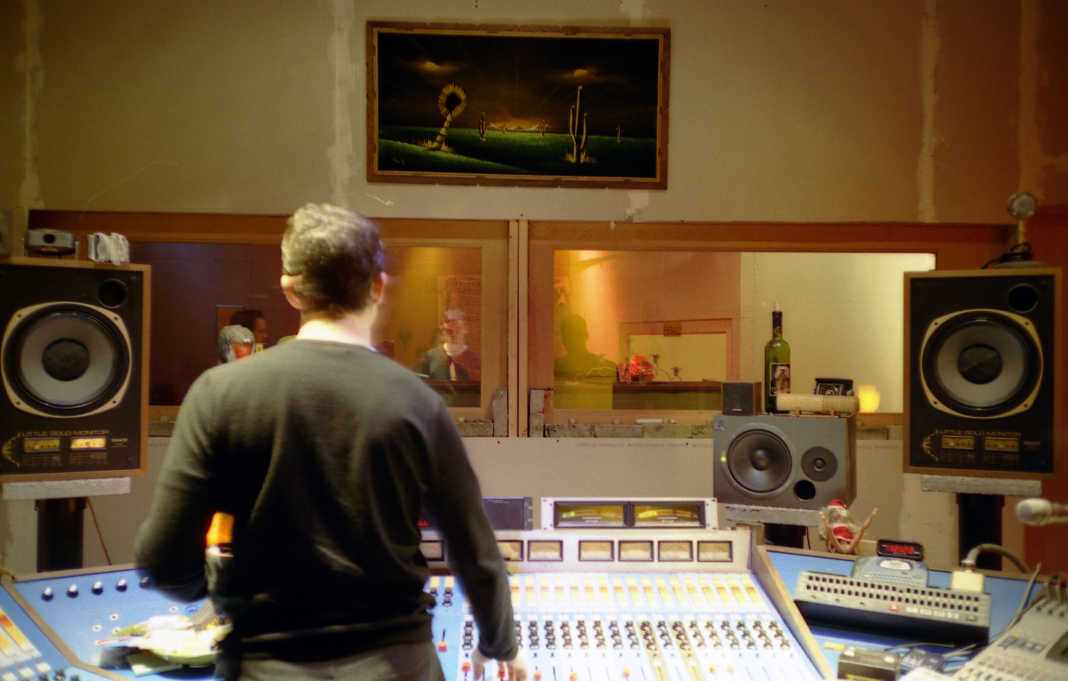 Console De Mixage Audio Dans Une Session D'enregistrement