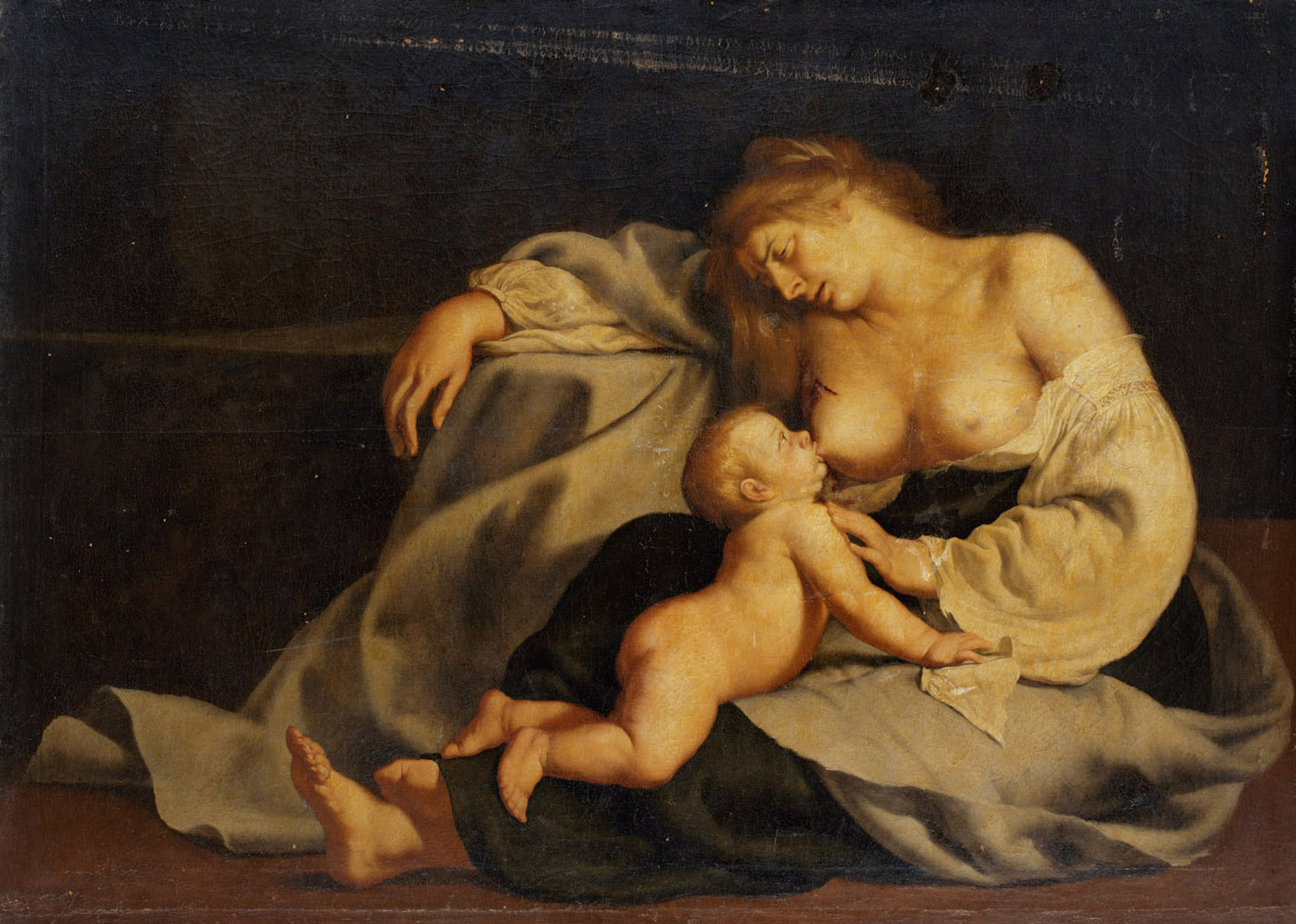 Cesare Fracanzano - Sterbende Mutter nach einem Bild des Aristides von Theben - GG 1685 - Kunsthistorisches Museum