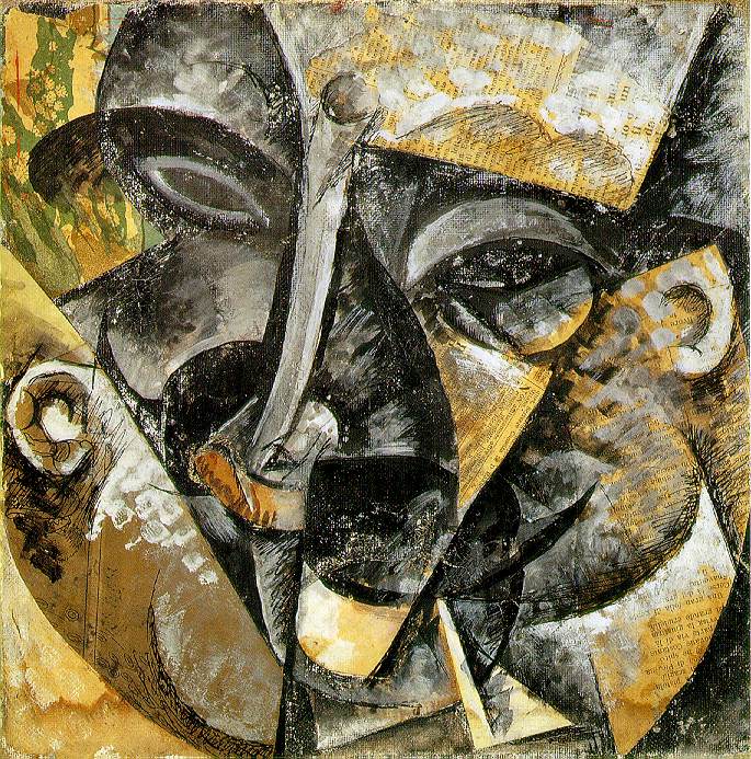 Umberto Boccioni Obra - Dinamismo de uma cabeça de homem, do ano de 1913