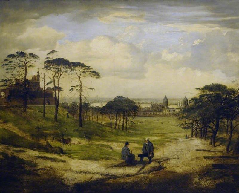 Parc de Greenwich sur une toile de George William Mote (1897).