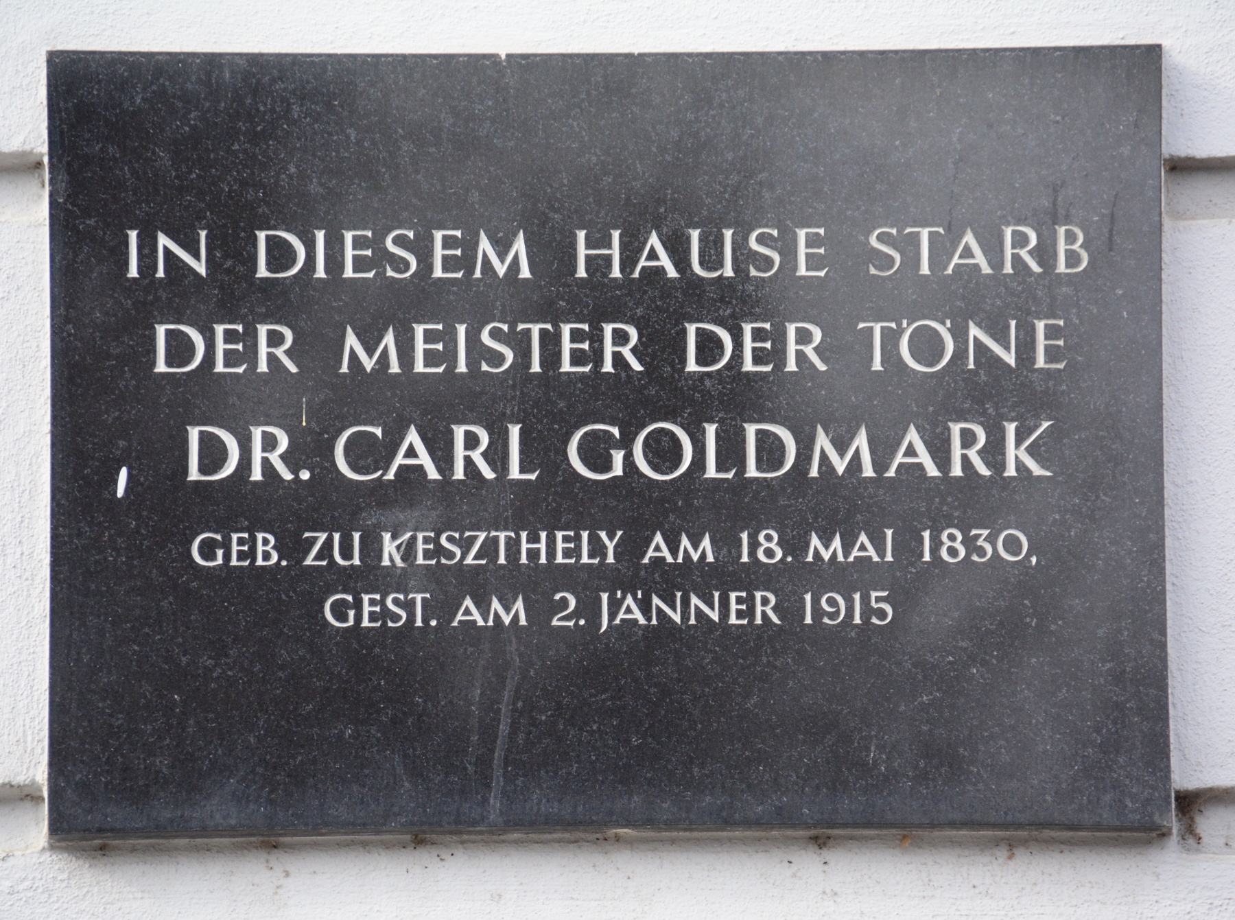 GuentherZ 2015-02-28 (5) Wien02 Josef-Gall-Gasse005 Boecklinstrasse Gedenktafel Carl Goldmark.JPG