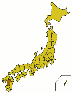 Расположение префектуры Кумамото