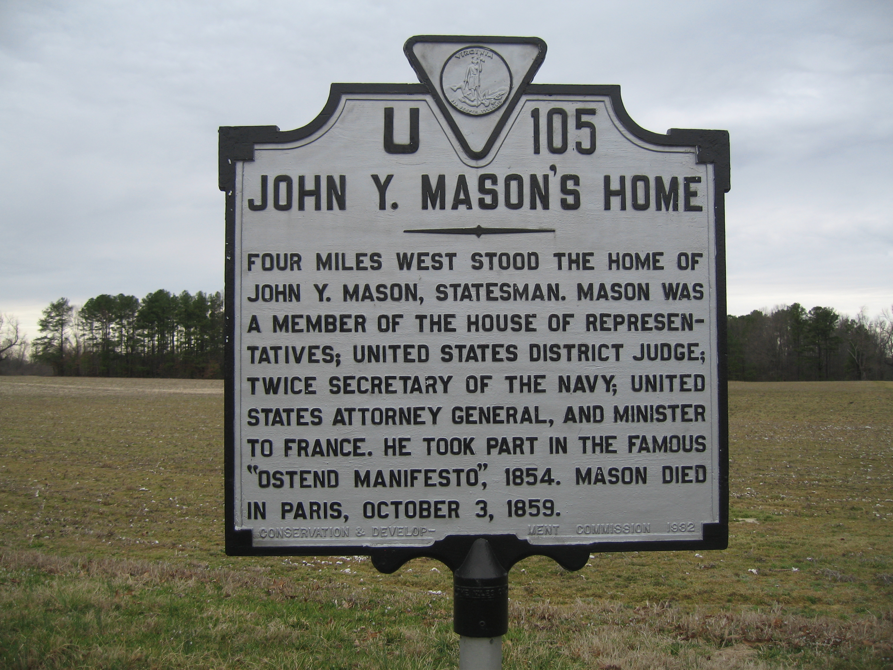 John Y. Mason's Home historical marker 01.jpg. w:en:GNU Free Documenta...