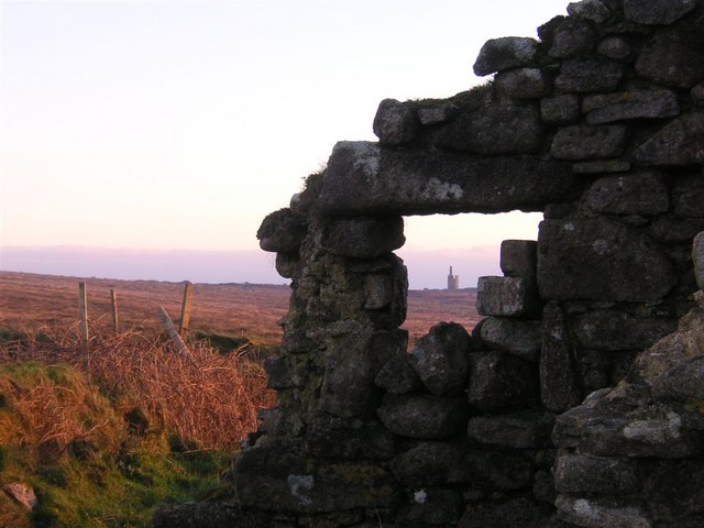 Ruin at sunset, West Penwith moorland - geograph.org.uk - 660246