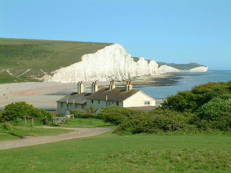 ملف:Seven Sisters cliffs and the coastguard cottages, from Seaford Head ...