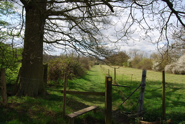 Stile on the path below Bough Beech Dam - geograph.org.uk - 1256943