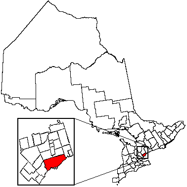 Location of Toronto and its census metropolitan area in the province of ontario