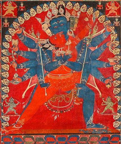 File:'Paramasukha Cakrasamvara' from Central Tibet circa 1400, distemper on cloth (cropped).jpg