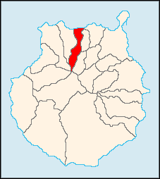 Ubicación del municipio de Moya en Gran Canaria.