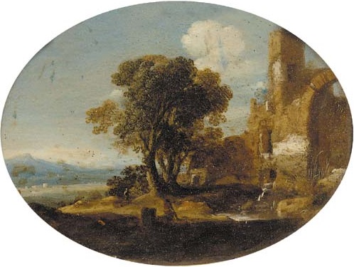 File:Goffredo Wals (circle of) - An extensive Italianate landscape with classical ruins.jpg