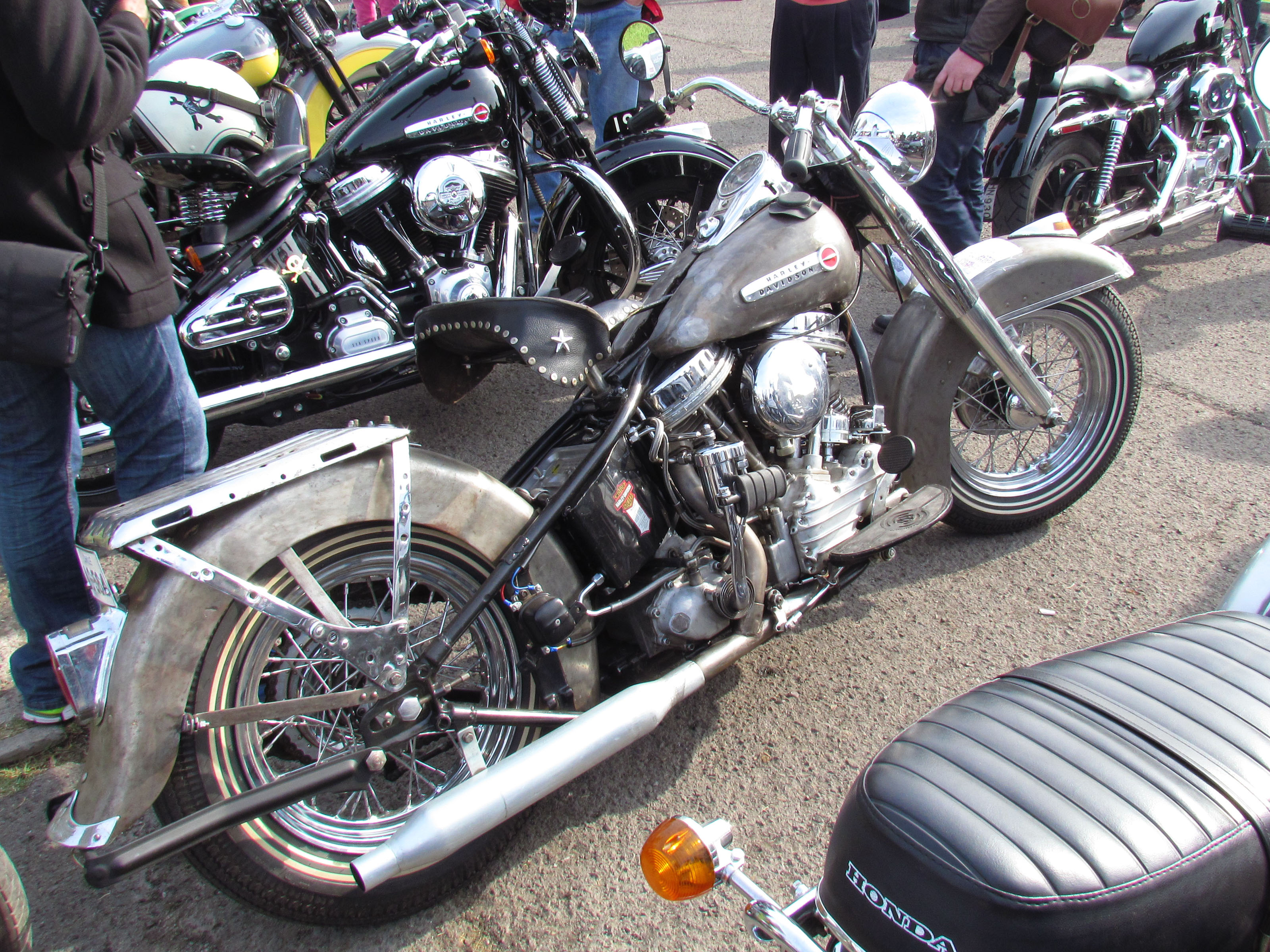 Customized Harley-Davidson motorcycles with Shovelhead engine by Thunderbike