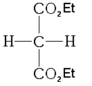 Vereenvoudigde weergave van diethylmalonaat