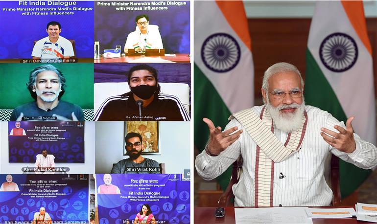 File:PM of India interacting with fitness influencers.jpg