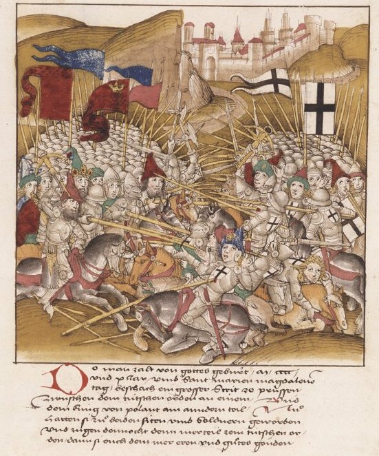 Battle of Grunwald/Tannenberg, painted by Diebold Schilling the Elder, around 1500