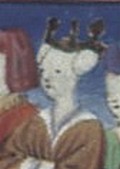 Hohenstaufen Konstancia aragón királyné alakja egy XV. századi festményen