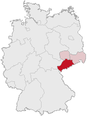 Розташування округу Хемніц на карті Німеччини