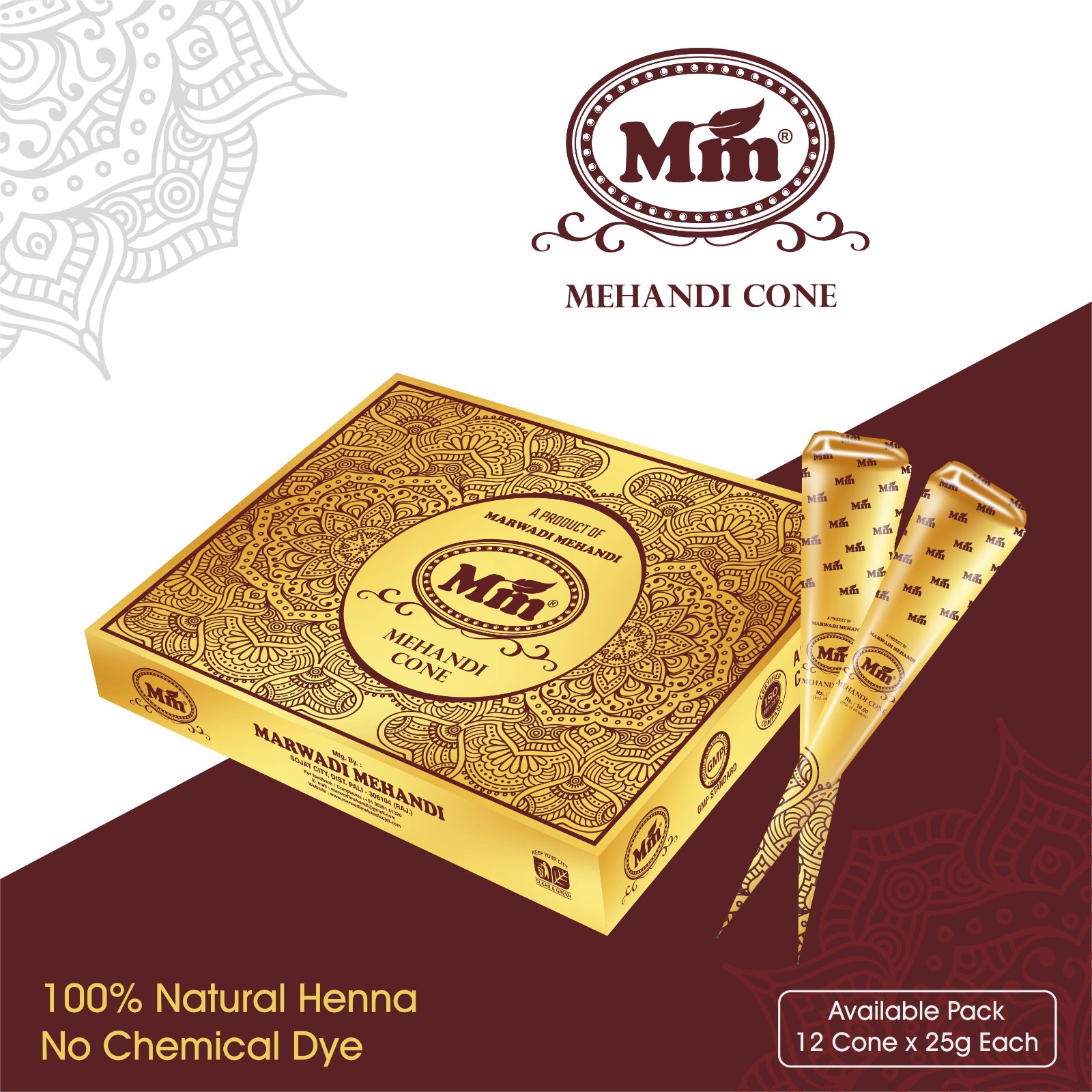 Buy MM MEHENDI CONE BOX | HENNA CONE BOX | MEHANDI CONE BOX BEST COLOUR ON  HANDS | MARWADI MEHANDI SOJAT RAJASTHAN Online at Low Prices in India -  Amazon.in