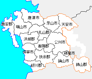 忠清南道の地図