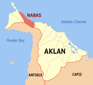 Map of Aklan showing the location of Nabas