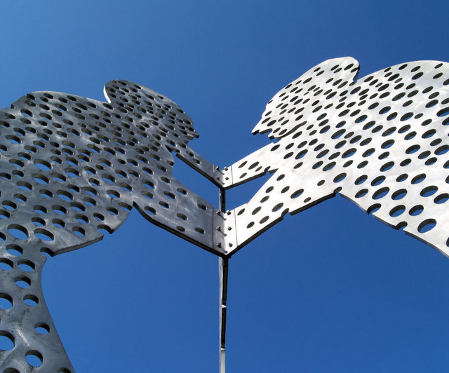 File:Stainless steel sculpture near entrance to Yorkshire Sculpture park. - geograph.org.uk - 481946.jpg