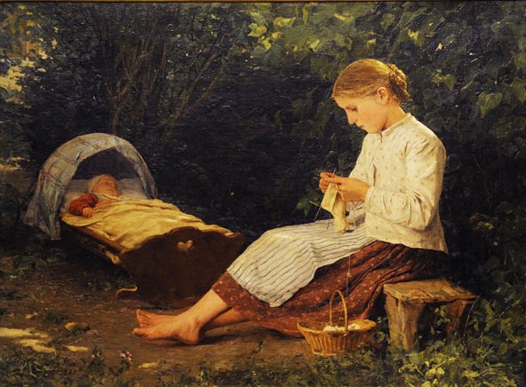 girl knitting