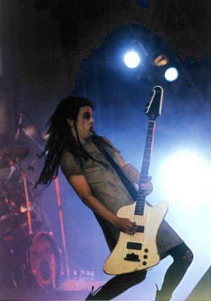 Ramirez performing with Marilyn Manson on the "Dead to the World Tour", 1997