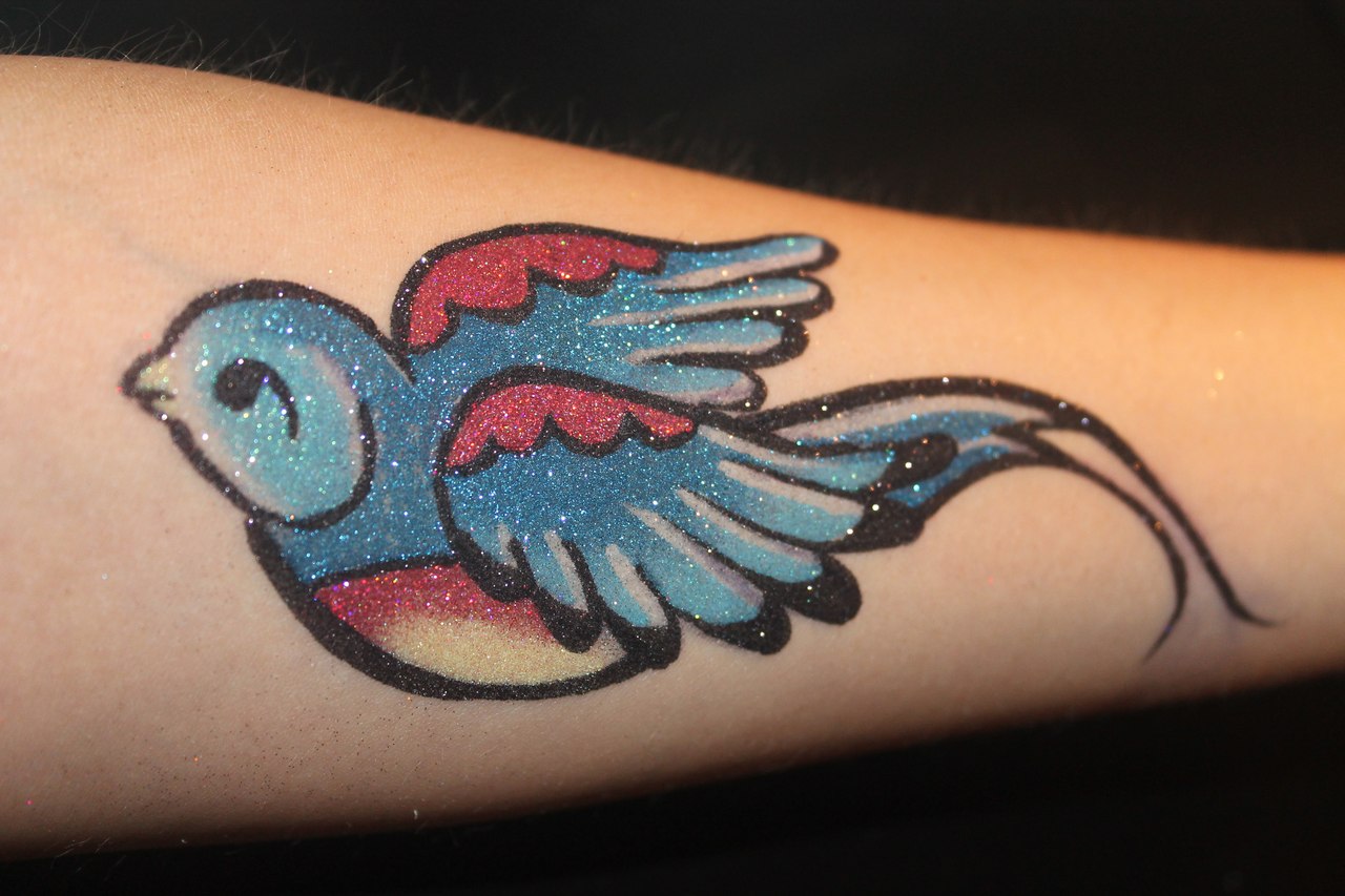 blue bird tattoo