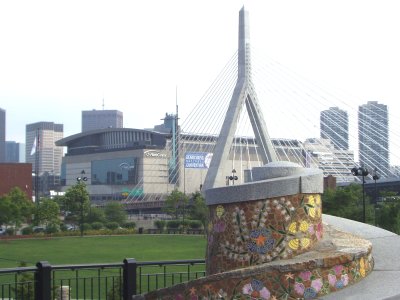 Photo of the FleetCenter in Boston during the 2004 Democratic National Convention