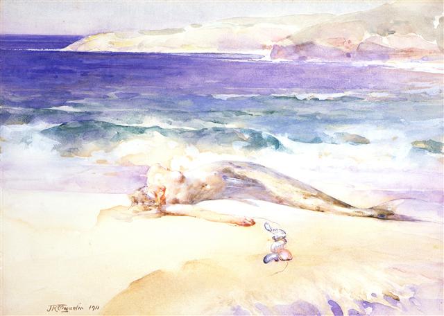 John Reinhard Weguelin – The Sleeping Mermaid (1911).jpg
