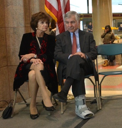 File:South Station Dukakis Rededication, November 10, 2014 (15761560872) (Kitty and Michael Dukakis 1).jpg