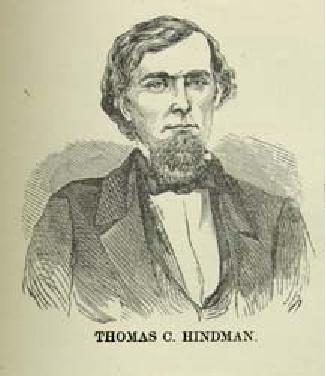 A portrait of Hindman, taken from Loreta Janeta Velazquez's The Woman in Battle: A Narrative of the Exploits, Adventures, and Travels of Madame Loreta Janeta Velazquez, Otherwise Known as Lieutenant Harry T. Buford, Confederate States Army