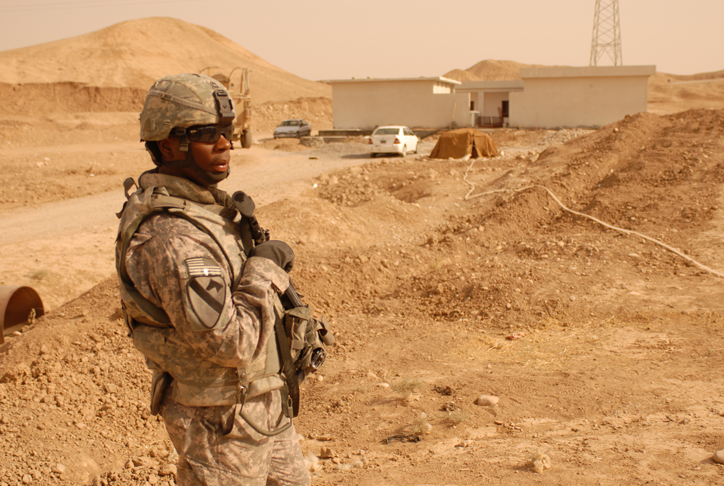 File:US Army 51764 Sgt. 1st Class Mark Haliburton, a Midway, Ala., native and a military police platoon leader with 2nd Special Troops Battalion, 2nd Brigade Combat Team, 1st Cavalry Division, stands in front of the new.jpg