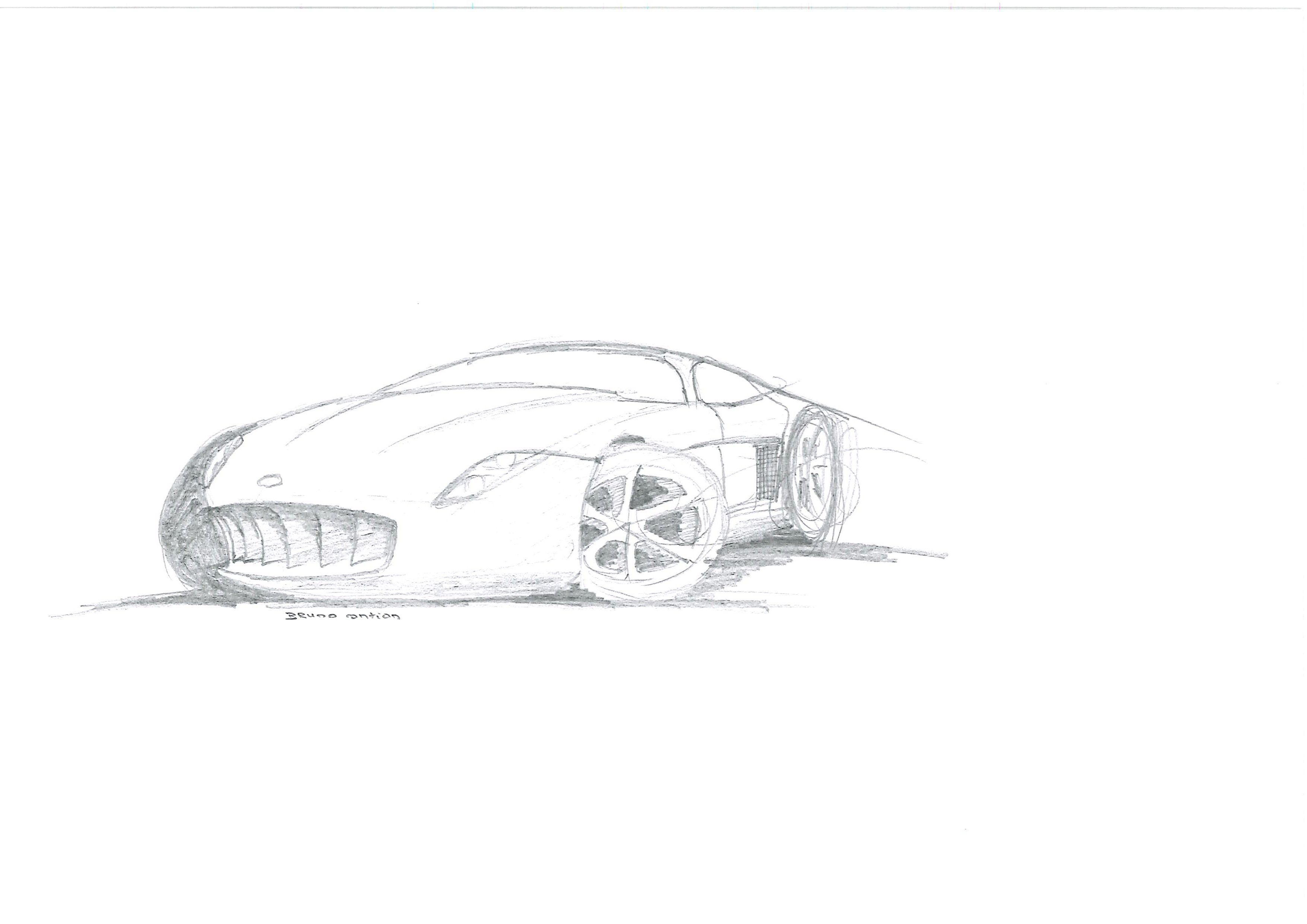 Sketch of the old car Royalty Free Vector Image