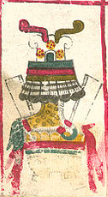 Chantico depicted as an eagle foot in the Codex Borgia Borgia 7.png