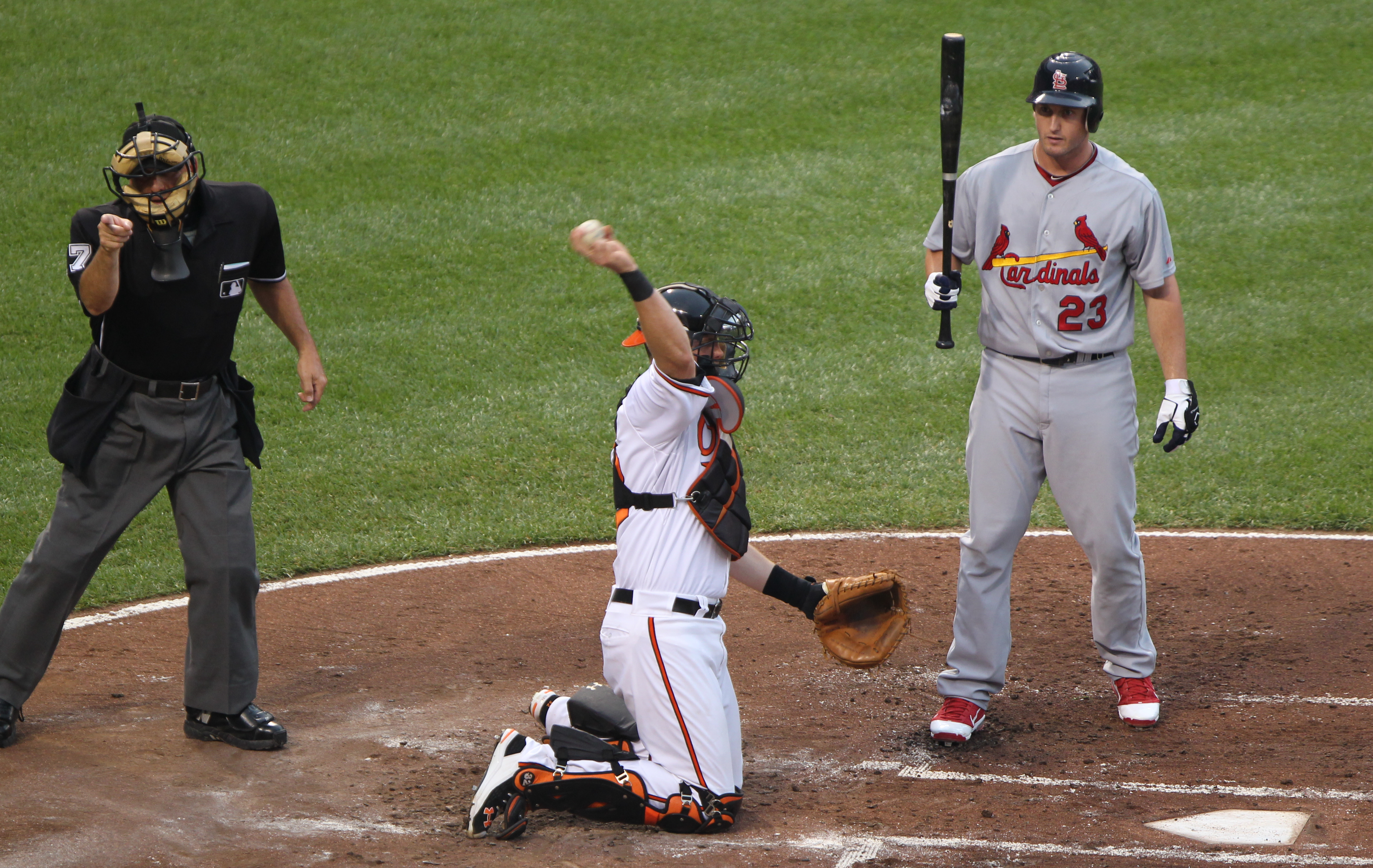 File:David Freese batting at Orioles game.jpg - Wikimedia Commons