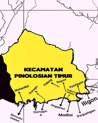 Peta genah kecamatan Pinolosian Timur ring Bolaang Mongondow Selatan
