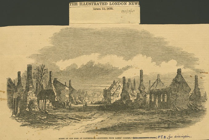 File:Scene of the Fire at Cottenham, sketched from Lambs' Corner - ILN 1850.jpg