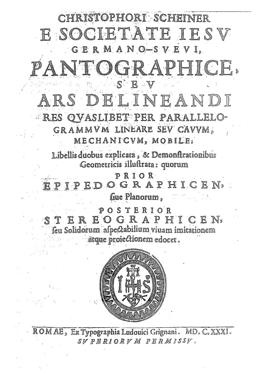 ''Pantographice'', 1631