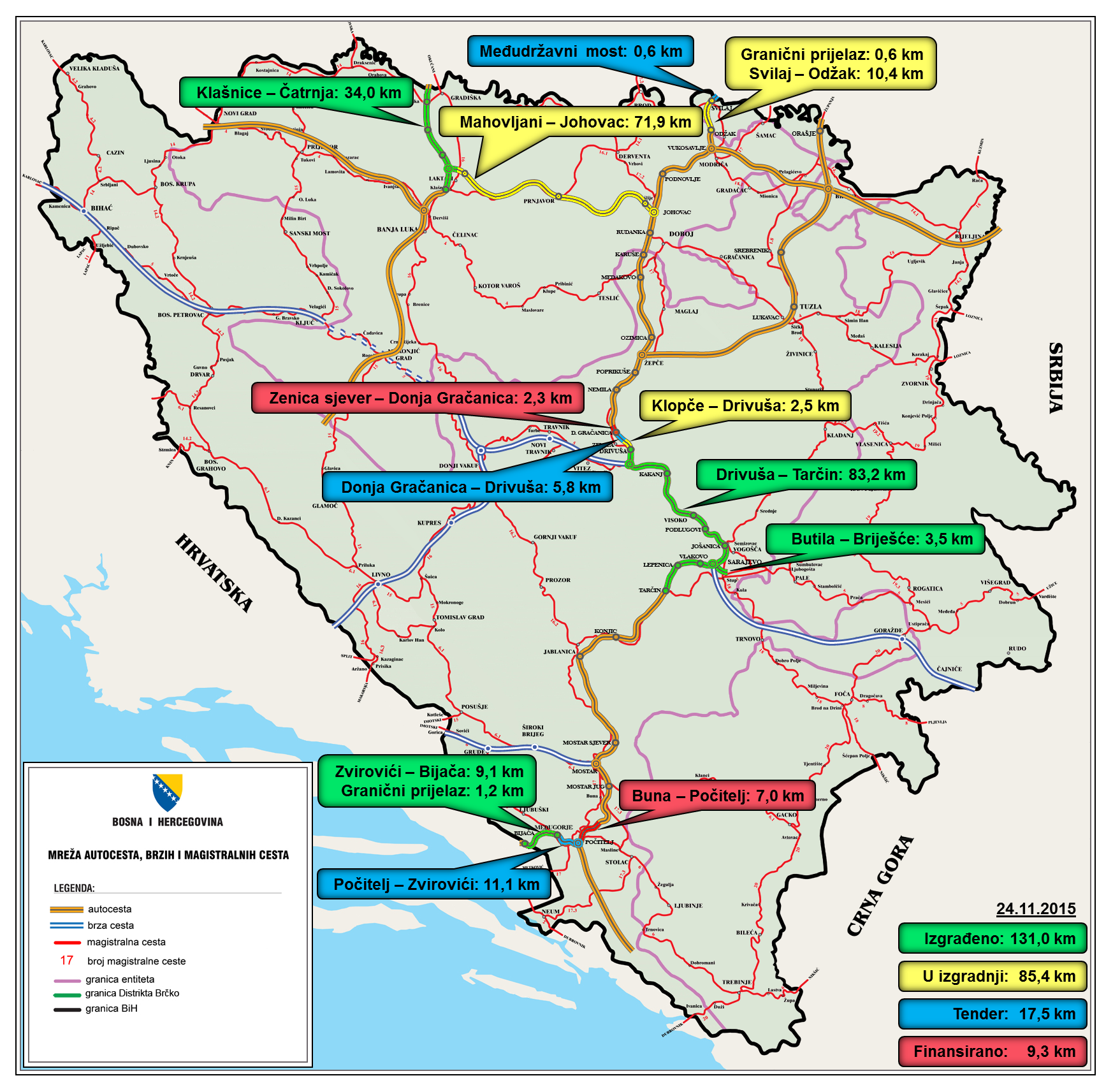 karta bosne i hercegovine ceste File:Autoputevi BiH Karta.png   Wikimedia Commons karta bosne i hercegovine ceste